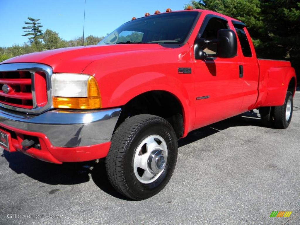 2000 F350 Super Duty Lariat Extended Cab 4x4 Dually - Red / Medium Parchment photo #37
