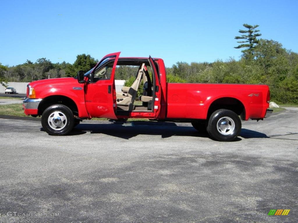 2000 F350 Super Duty Lariat Extended Cab 4x4 Dually - Red / Medium Parchment photo #40