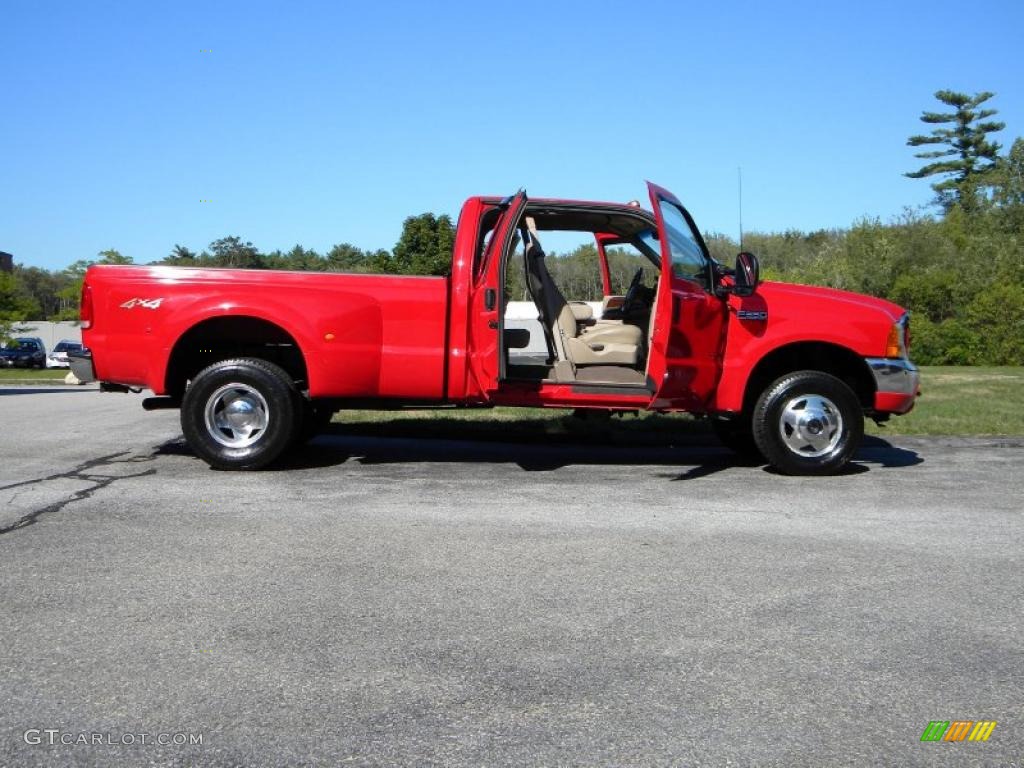 2000 F350 Super Duty Lariat Extended Cab 4x4 Dually - Red / Medium Parchment photo #42
