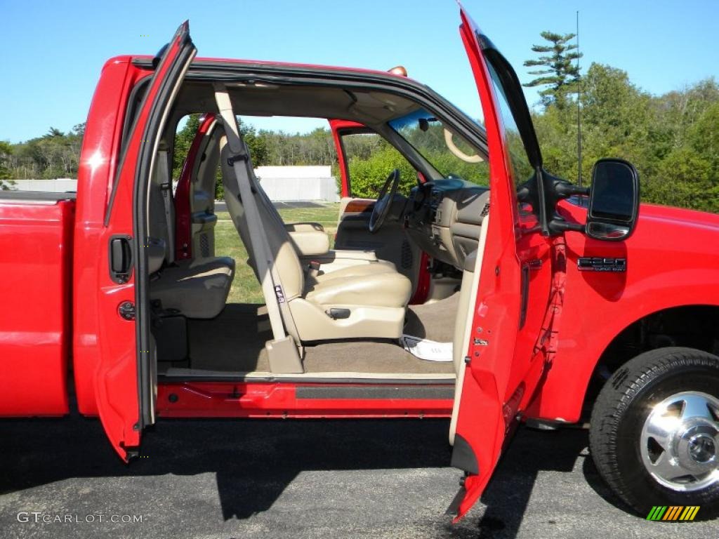 2000 F350 Super Duty Lariat Extended Cab 4x4 Dually - Red / Medium Parchment photo #43