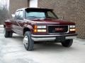 1997 Dark Hunt Club Red Metallic GMC Sierra 3500 SLE Crew Cab 4x4 Dually  photo #12