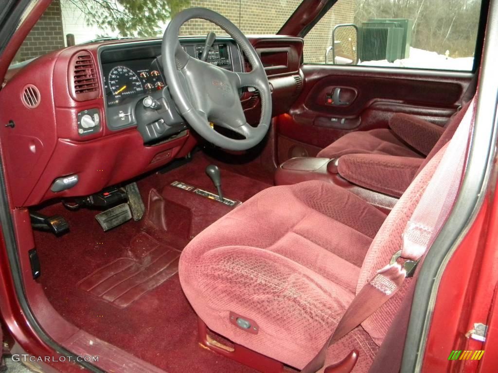 Red Interior 1997 GMC Sierra 3500 SLE Crew Cab 4x4 Dually Photo #40624674
