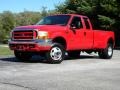 2000 Red Ford F350 Super Duty Lariat Extended Cab 4x4 Dually  photo #90