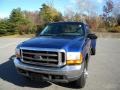 1999 Royal Blue Metallic Ford F350 Super Duty XLT Crew Cab 4x4 Dually  photo #2