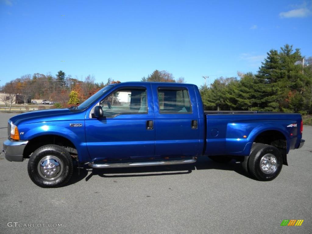 1999 F350 Super Duty XLT Crew Cab 4x4 Dually - Royal Blue Metallic / Blue photo #5