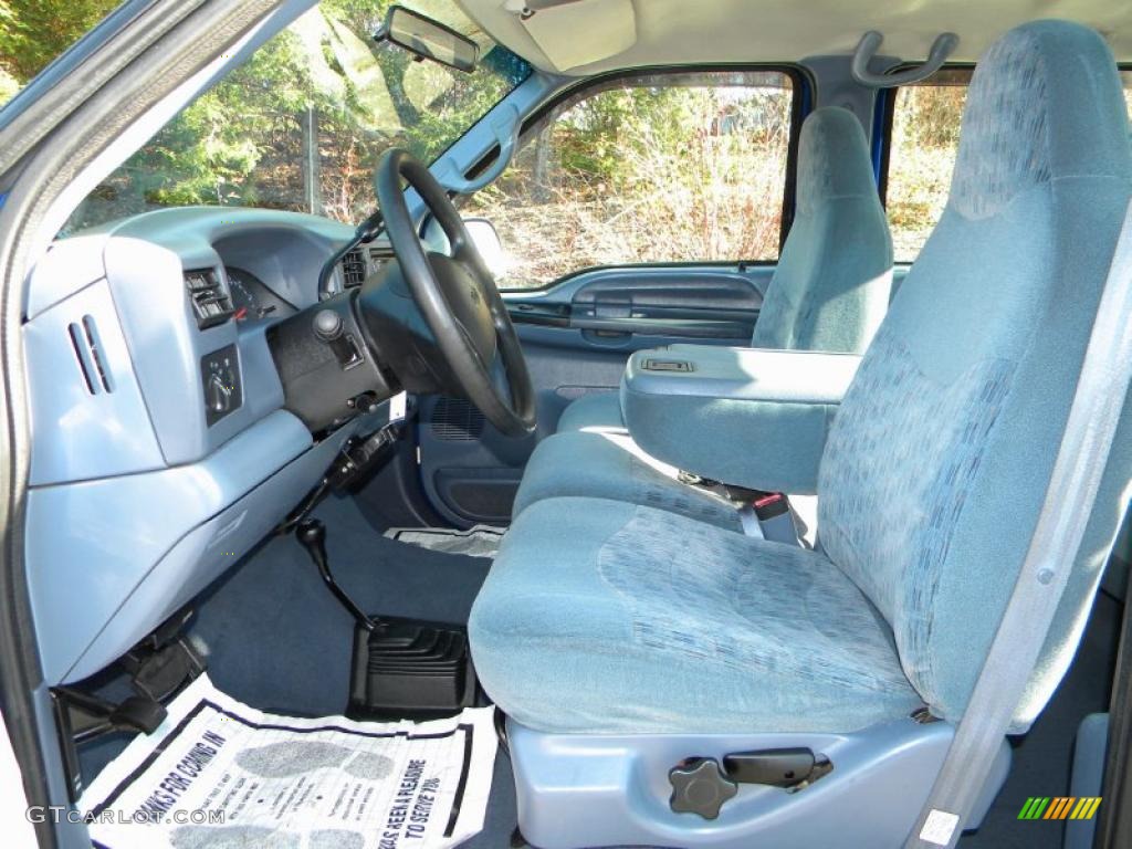 Blue Interior 1999 Ford F350 Super Duty XLT Crew Cab 4x4 Dually Photo #40625714