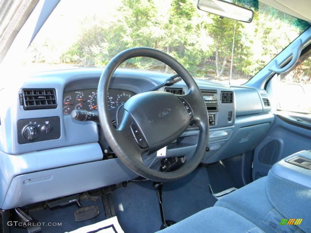 Blue Interior 1999 Ford F350 Super Duty XLT Crew Cab 4x4 Dually Photo #40625730