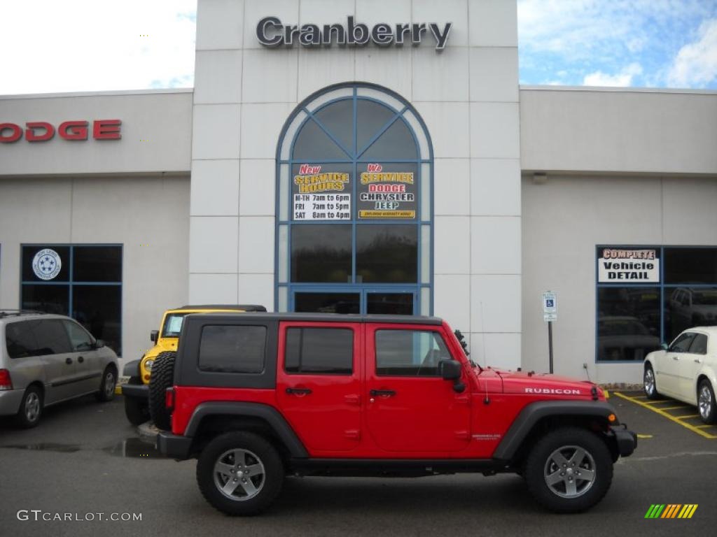 2010 Wrangler Unlimited Rubicon 4x4 - Flame Red / Dark Slate Gray/Medium Slate Gray photo #1