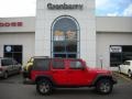 2010 Flame Red Jeep Wrangler Unlimited Rubicon 4x4  photo #1