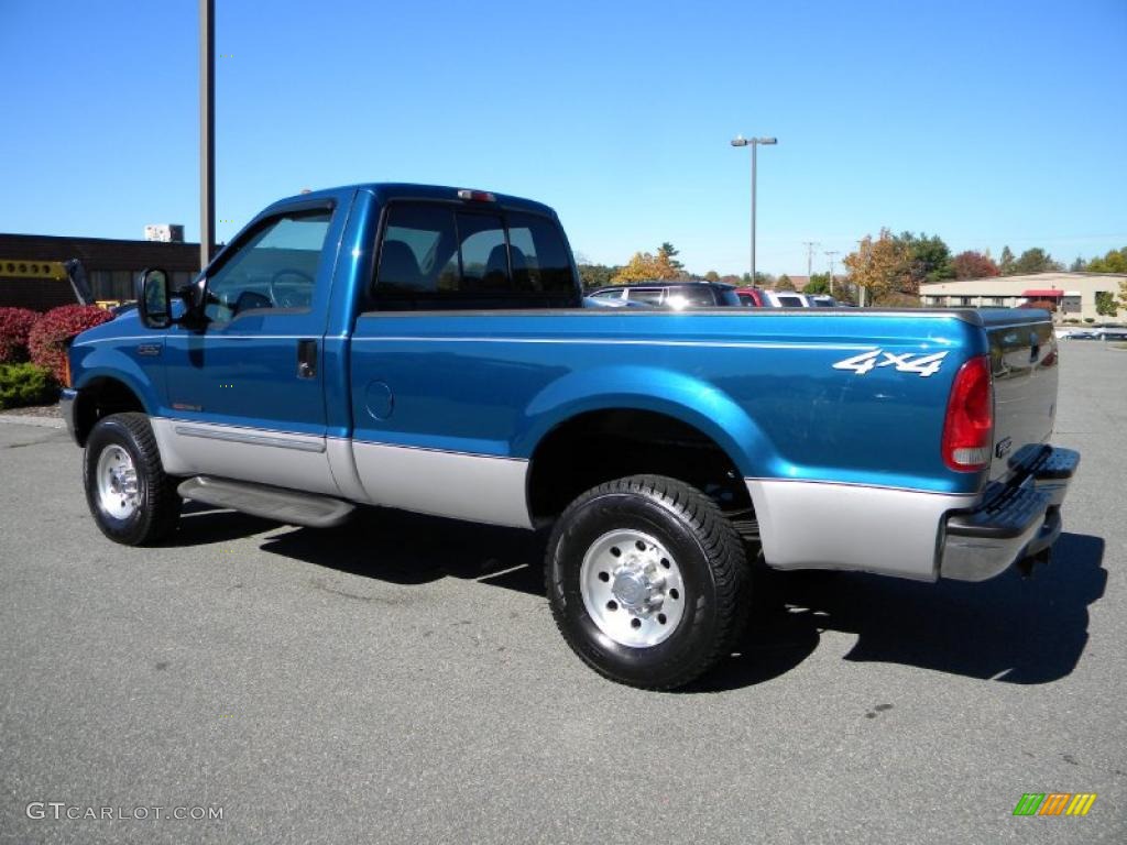 2000 F250 Super Duty XLT Regular Cab 4x4 - Island Blue Metallic / Medium Graphite photo #5