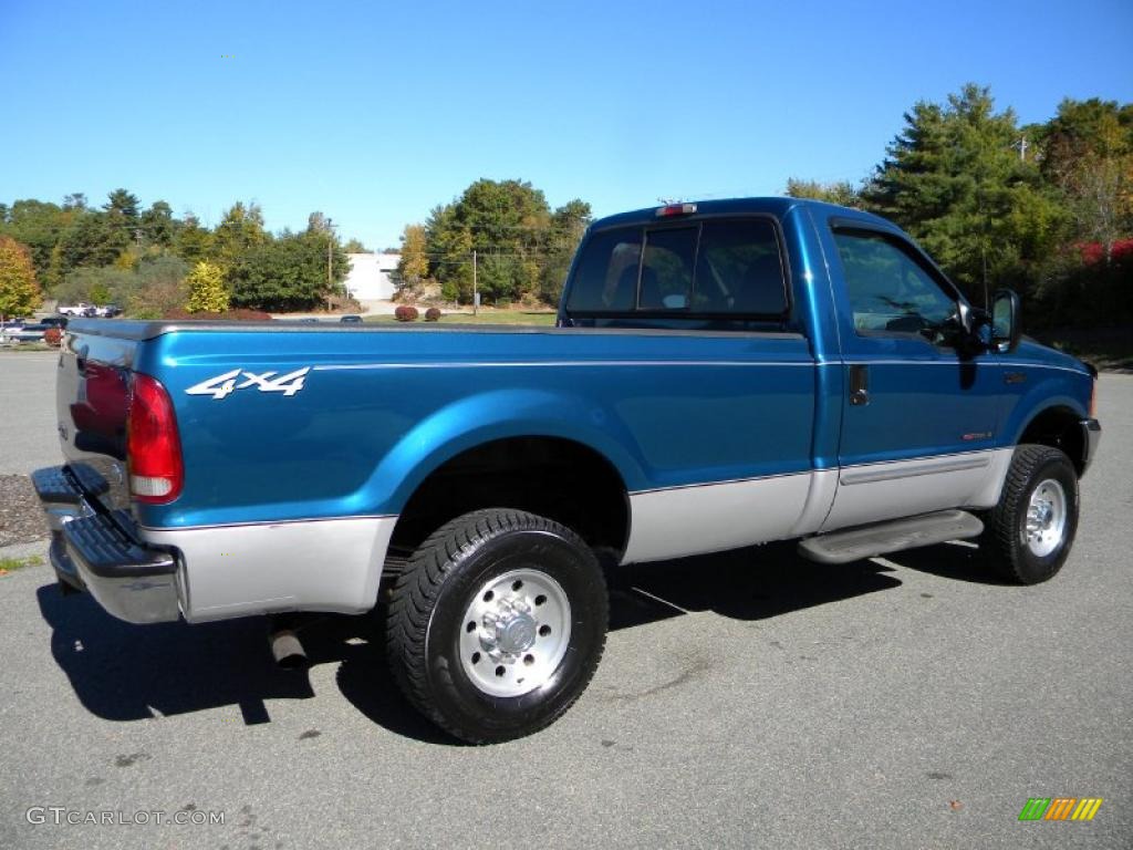 2000 F250 Super Duty XLT Regular Cab 4x4 - Island Blue Metallic / Medium Graphite photo #6