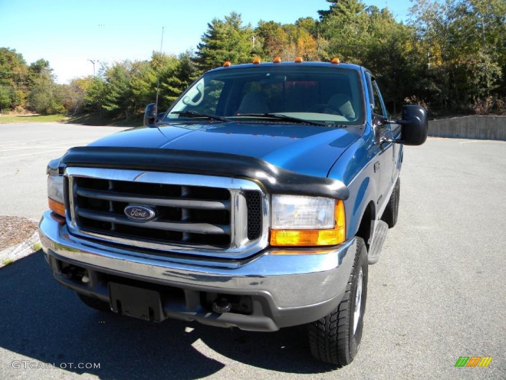 2000 F250 Super Duty XLT Regular Cab 4x4 - Island Blue Metallic / Medium Graphite photo #13