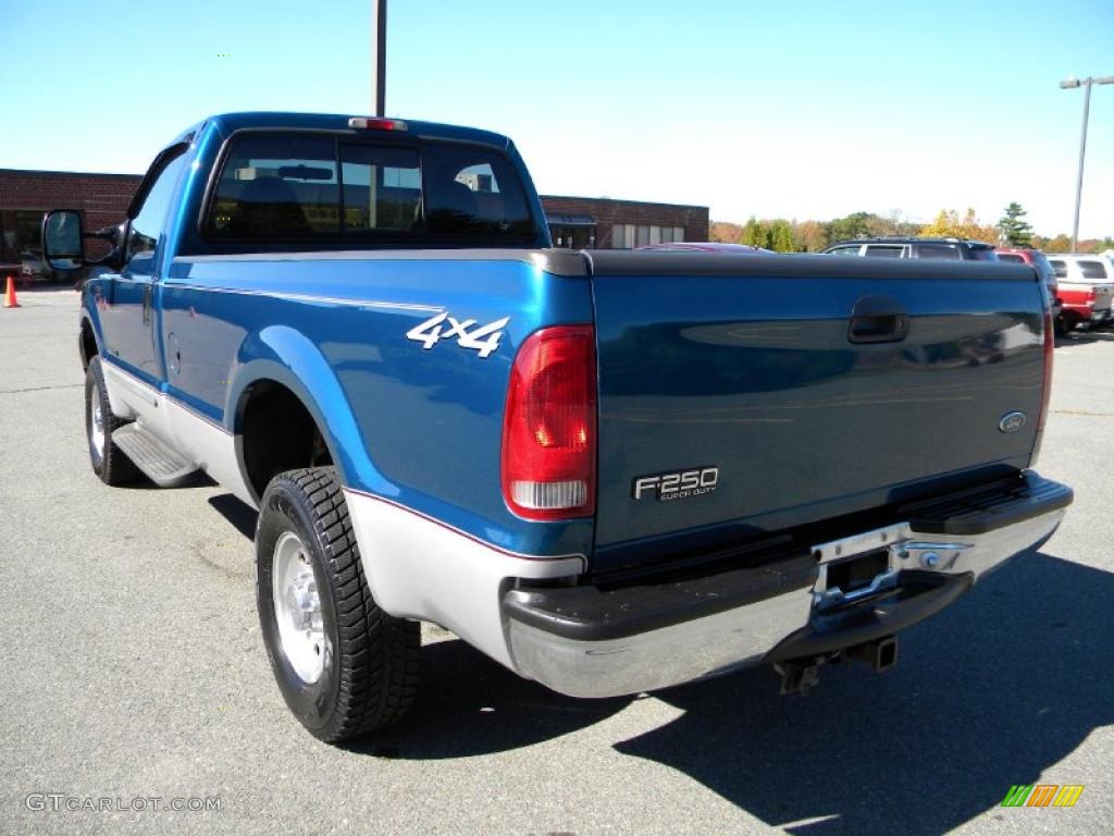 2000 F250 Super Duty XLT Regular Cab 4x4 - Island Blue Metallic / Medium Graphite photo #17