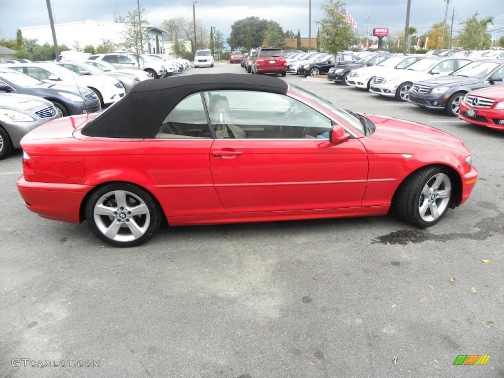 2006 3 Series 325i Convertible - Electric Red / Sand photo #10