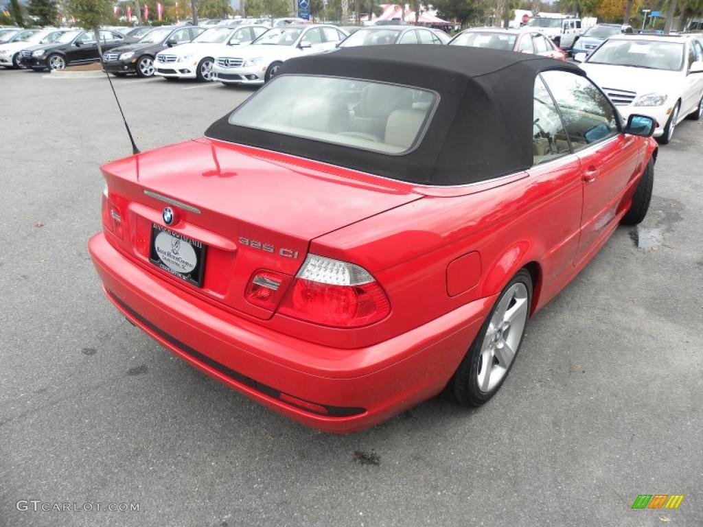 2006 3 Series 325i Convertible - Electric Red / Sand photo #11