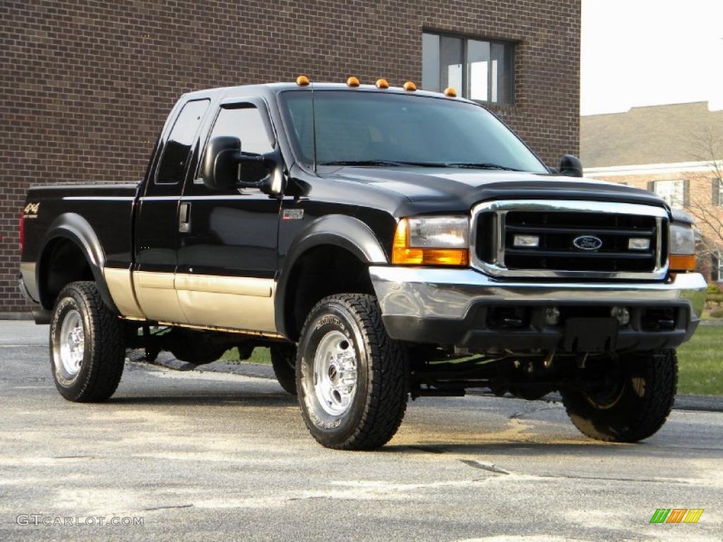 Black 2001 Ford F350 Super Duty Lariat SuperCab 4x4 Exterior Photo #40629830