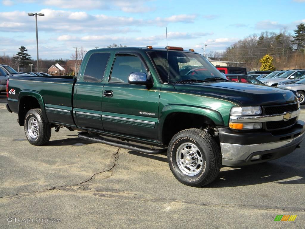 2002 Silverado 2500 LS Extended Cab 4x4 - Forest Green Metallic / Graphite photo #1