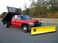 2001 Victory Red Chevrolet Silverado 3500 Extended Cab 4x4 Chassis Plow Truck  photo #3