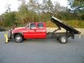 2001 Victory Red Chevrolet Silverado 3500 Extended Cab 4x4 Chassis Plow Truck  photo #8