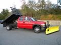 2001 Victory Red Chevrolet Silverado 3500 Extended Cab 4x4 Chassis Plow Truck  photo #15