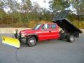 2001 Victory Red Chevrolet Silverado 3500 Extended Cab 4x4 Chassis Plow Truck  photo #16