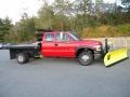 2001 Victory Red Chevrolet Silverado 3500 Extended Cab 4x4 Chassis Plow Truck  photo #21