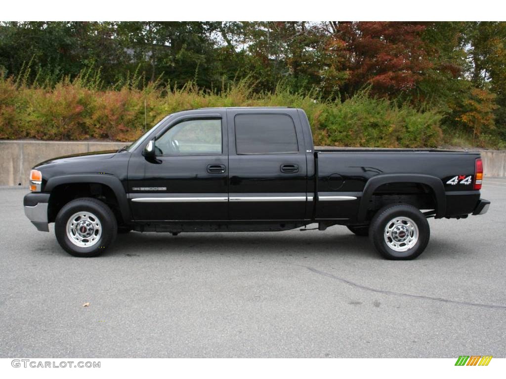 Onyx Black 2001 GMC Sierra 2500HD SLE Crew Cab 4x4 Exterior Photo #40634486