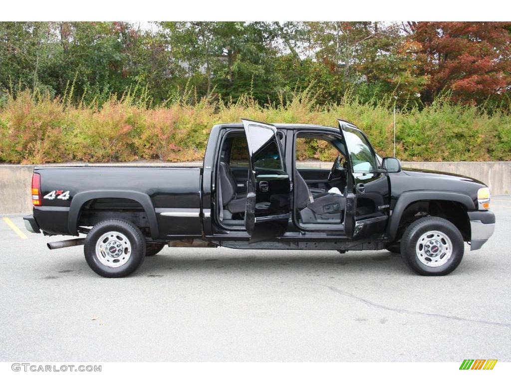 Onyx Black 2001 GMC Sierra 2500HD SLE Crew Cab 4x4 Exterior Photo #40634602