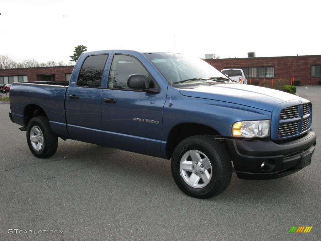 2002 Ram 1500 Sport Quad Cab 4x4 - Atlantic Blue Pearl / Navy Blue photo #2