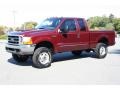 2000 Dark Toreador Red Metallic Ford F350 Super Duty Lariat Extended Cab 4x4  photo #2