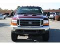 2000 Dark Toreador Red Metallic Ford F350 Super Duty Lariat Extended Cab 4x4  photo #10