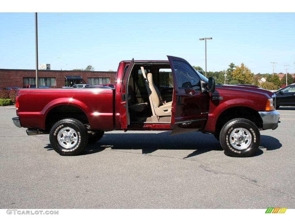 2000 F350 Super Duty Lariat Extended Cab 4x4 - Dark Toreador Red Metallic / Medium Parchment photo #14