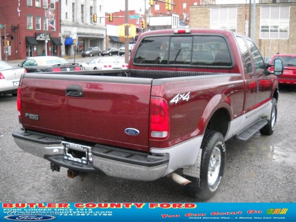 2000 F250 Super Duty XLT Extended Cab 4x4 - Dark Toreador Red Metallic / Medium Graphite photo #2