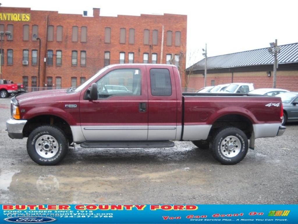 2000 F250 Super Duty XLT Extended Cab 4x4 - Dark Toreador Red Metallic / Medium Graphite photo #5