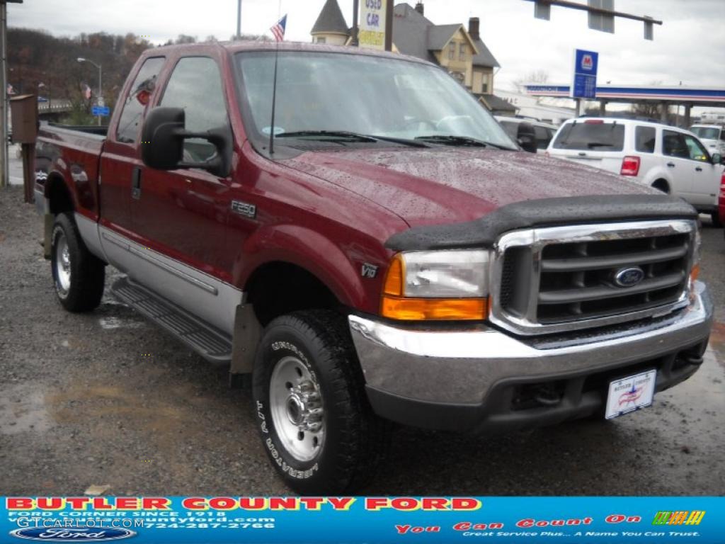 2000 F250 Super Duty XLT Extended Cab 4x4 - Dark Toreador Red Metallic / Medium Graphite photo #19