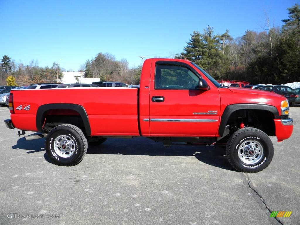 Fire Red 2004 GMC Sierra 2500HD SLE Regular Cab 4x4 Exterior Photo #40637530