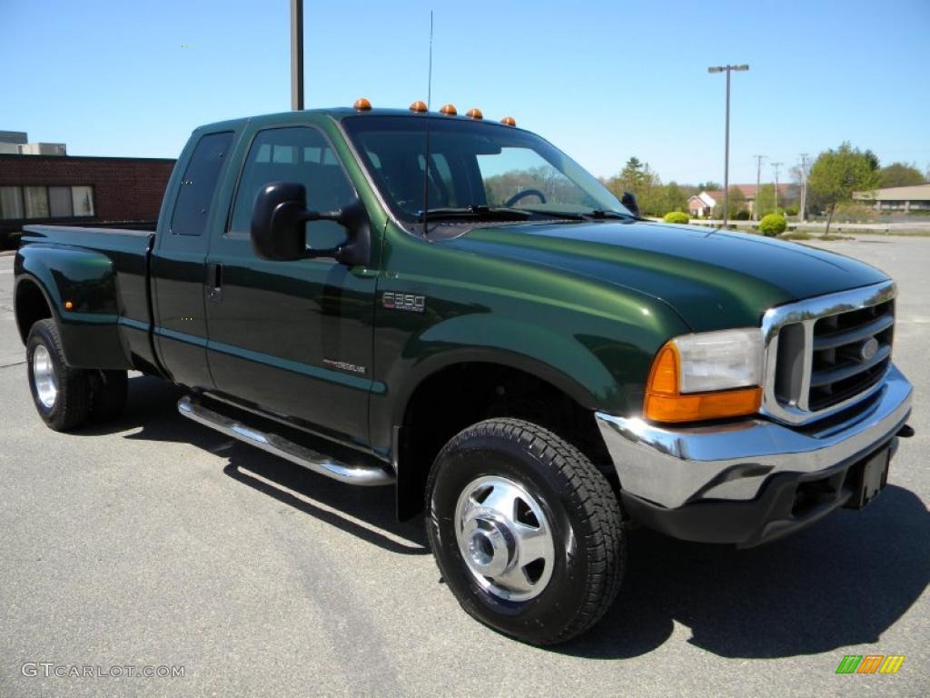 2000 F350 Super Duty XLT Extended Cab 4x4 Dually - Woodland Green Metallic / Medium Parchment photo #2