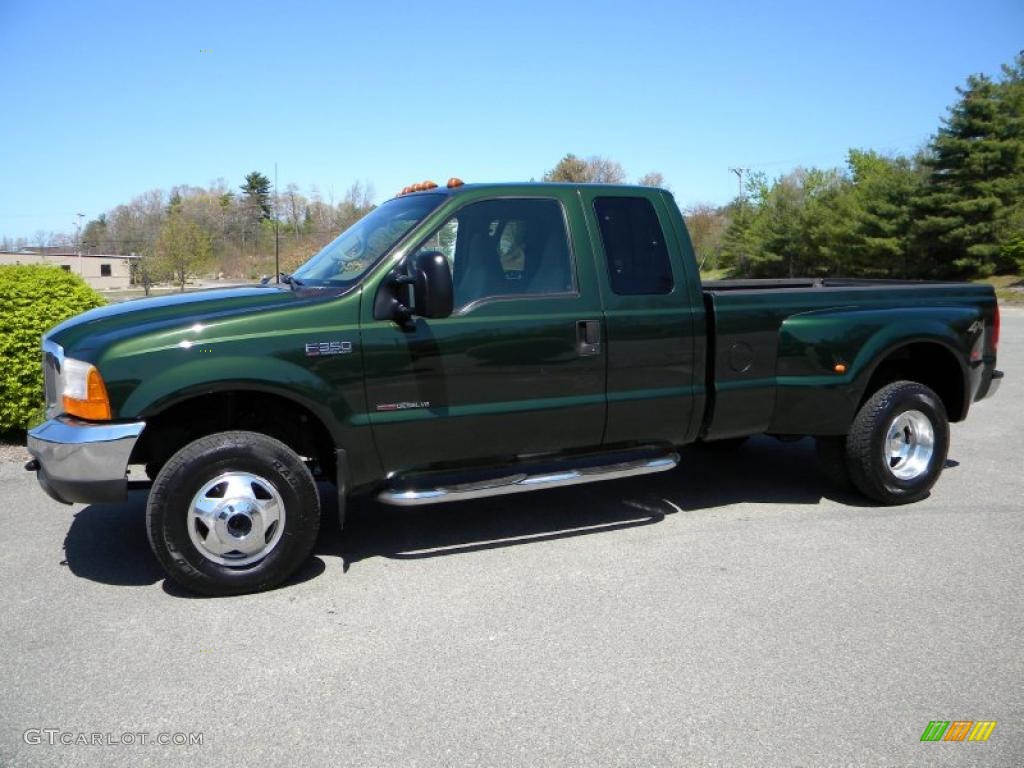 2000 F350 Super Duty XLT Extended Cab 4x4 Dually - Woodland Green Metallic / Medium Parchment photo #7