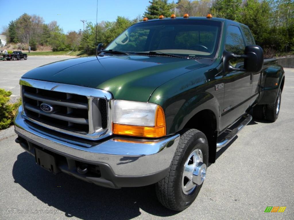2000 F350 Super Duty XLT Extended Cab 4x4 Dually - Woodland Green Metallic / Medium Parchment photo #15