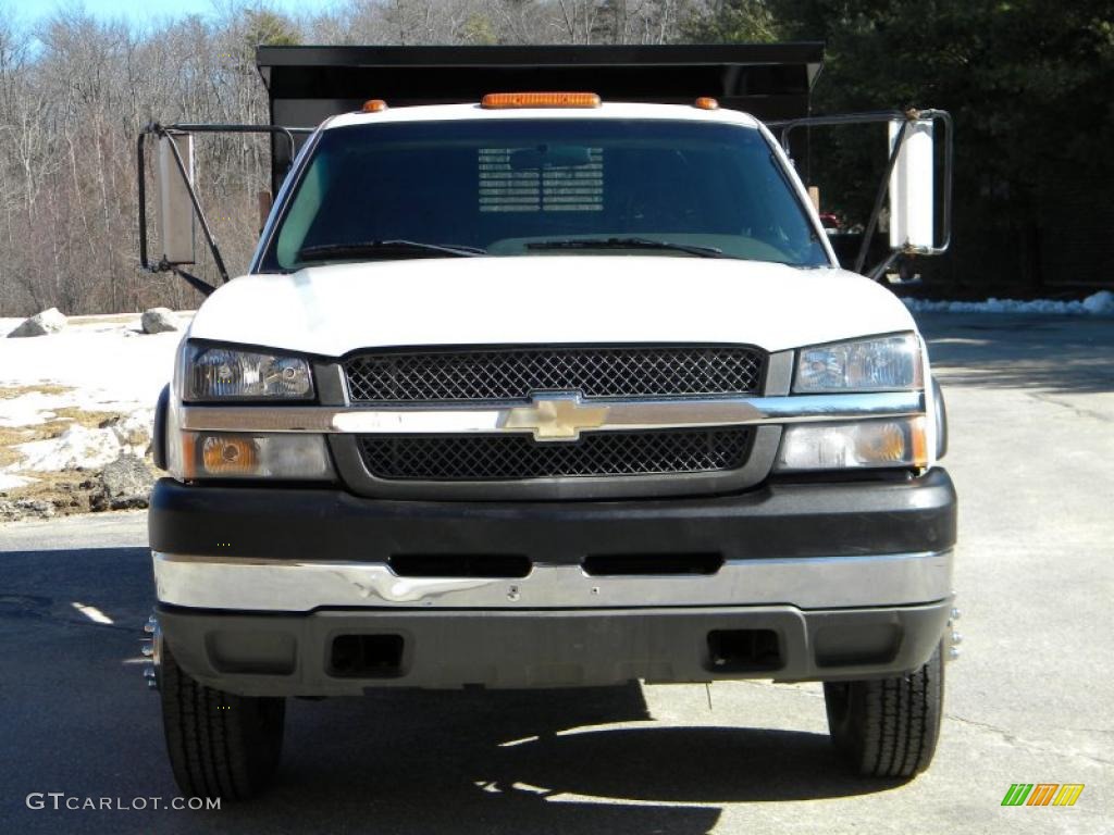 2003 Silverado 3500 Regular Cab 4x4 Chassis Dump Truck - Summit White / Dark Charcoal photo #14