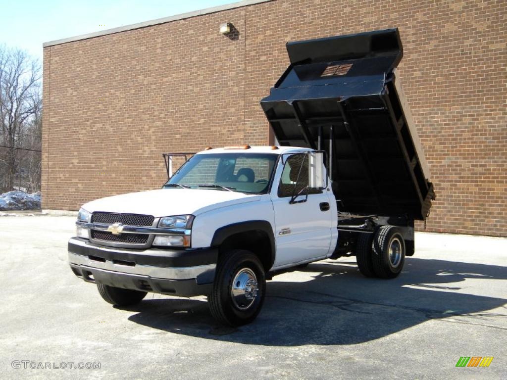 2003 Silverado 3500 Regular Cab 4x4 Chassis Dump Truck - Summit White / Dark Charcoal photo #20