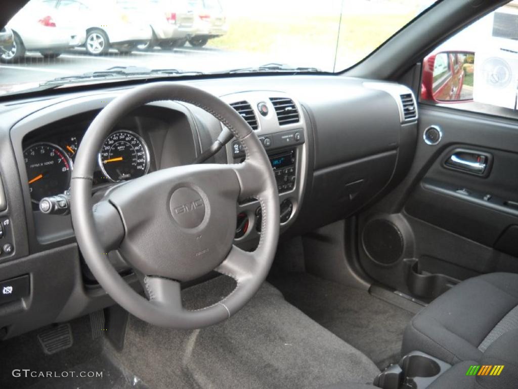 Ebony Interior 2011 GMC Canyon SLE Crew Cab 4x4 Photo #40640190