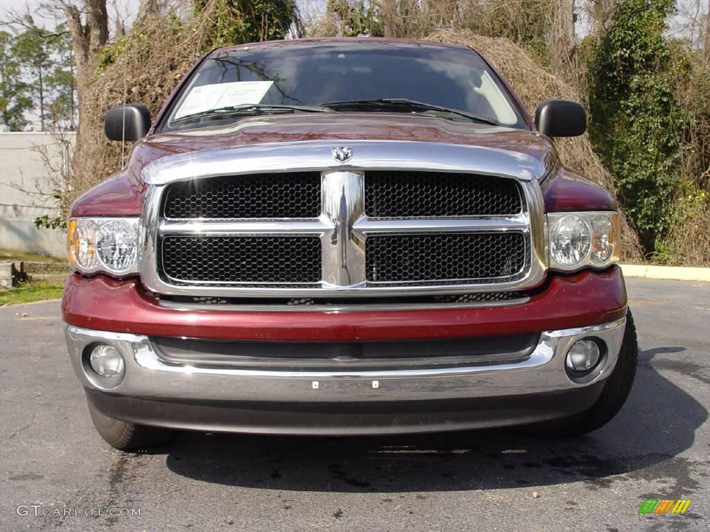 2003 Ram 1500 SLT Quad Cab - Dark Garnet Red Pearl / Taupe photo #8