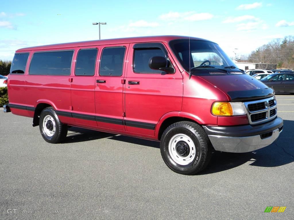 2000 Ram Van 3500 Passenger - Medium Red Metallic / Mist Gray photo #3