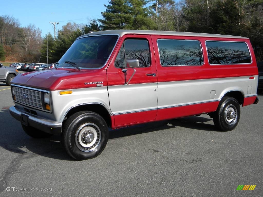Medium Red 1989 Ford E Series Van Club Wagon Cargo Exterior Photo #40646242