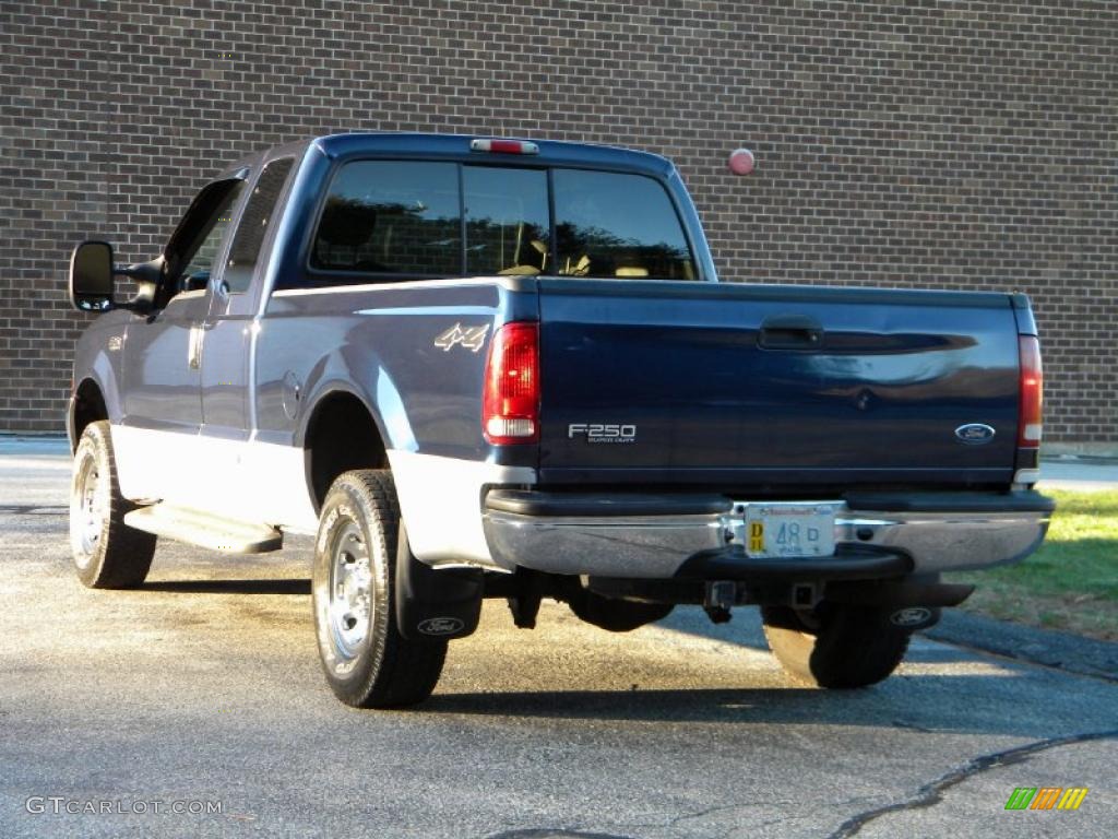 2002 F250 Super Duty XLT SuperCab 4x4 - True Blue Metallic / Medium Flint photo #6