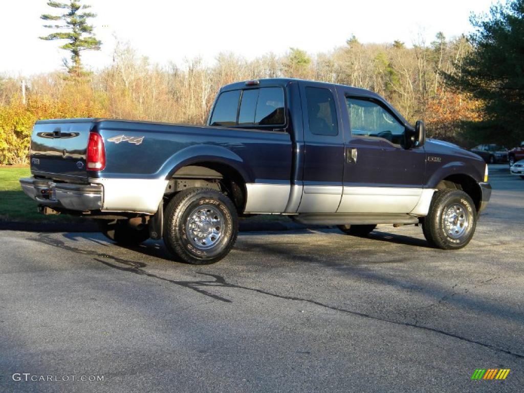 2002 F250 Super Duty XLT SuperCab 4x4 - True Blue Metallic / Medium Flint photo #10