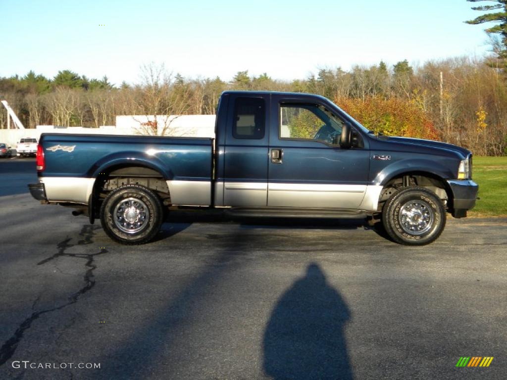 2002 F250 Super Duty XLT SuperCab 4x4 - True Blue Metallic / Medium Flint photo #11