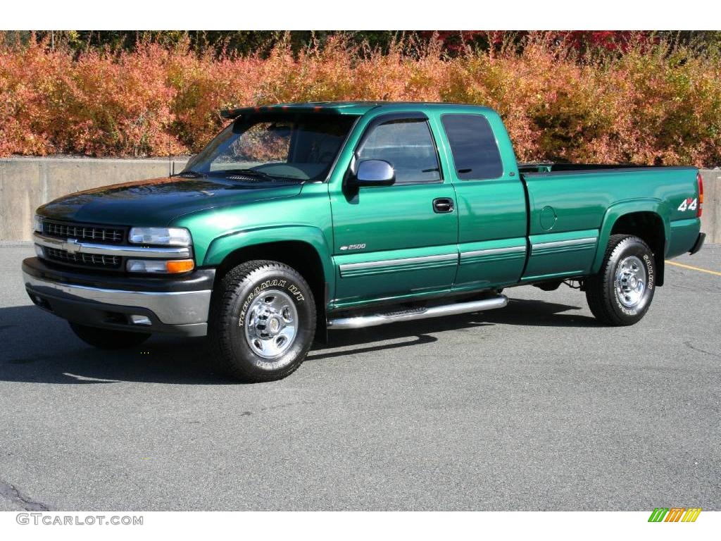 2000 Silverado 2500 LT Extended Cab 4x4 - Meadow Green Metallic / Medium Gray photo #10