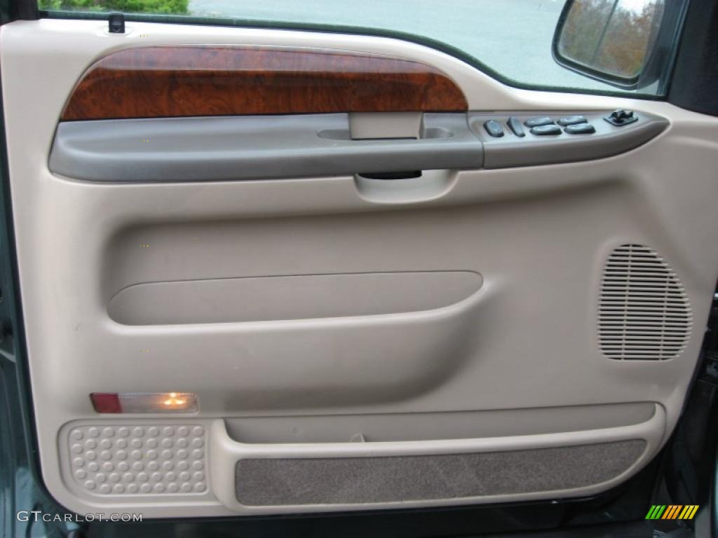 2001 Ford F350 Super Duty Lariat Crew Cab 4x4 Medium Parchment Door Panel Photo #40650155